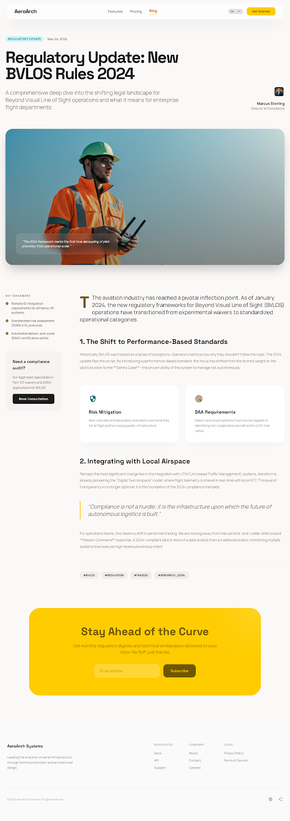 Operação de drone em ambiente industrial relacionada às regras BVLOS.